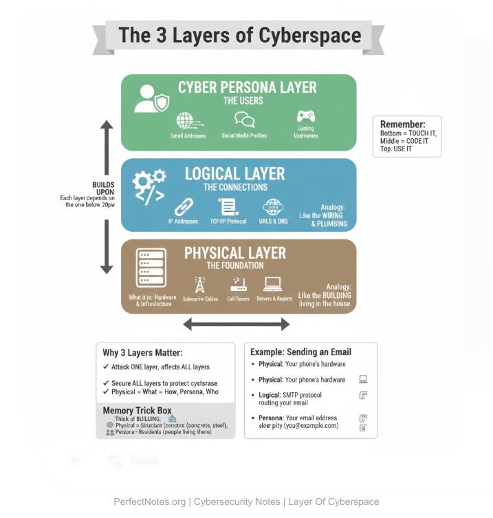 The 3 Layers of Cyberspace - Physical, Logical, and Cyber Persona